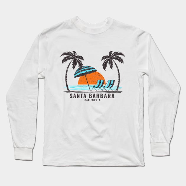 Santa Barbara California Long Sleeve T-Shirt by Eureka Shirts